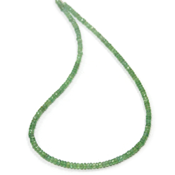 Naszyjnik z zielonych Kyanitów (Cjanit, Dysten), oponki fasetowane 4mm